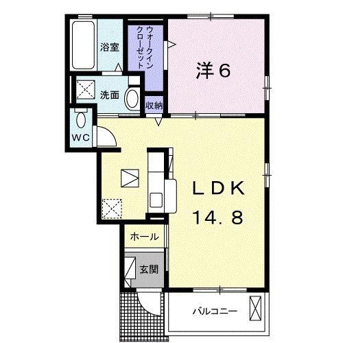 シュテルンK(1LDK/1階)の間取り写真