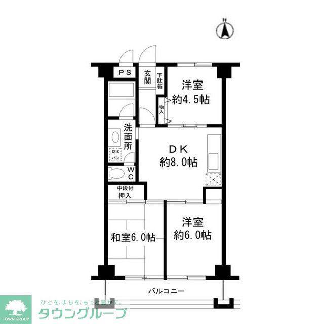 桜台ガーデン(3DK/2階)の間取り写真