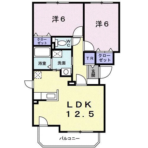 シュテルン・グランデ(2LDK/1階)の間取り写真