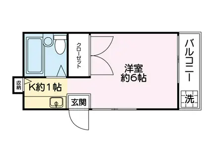 ワイズワン(1K/1階)の間取り写真