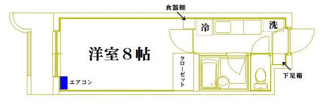 スカイハイム星井町(1K/4階)の間取り写真