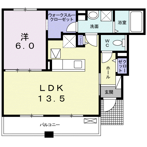 メゾンド・A(1LDK/1階)の間取り写真