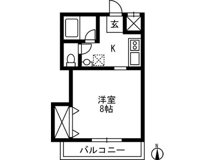 ハイツみずほ2(1K/2階)の間取り写真