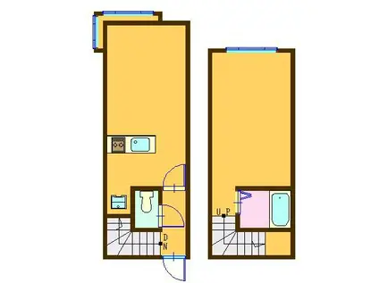 メゾン石狩D棟(1LDK/2階)の間取り写真