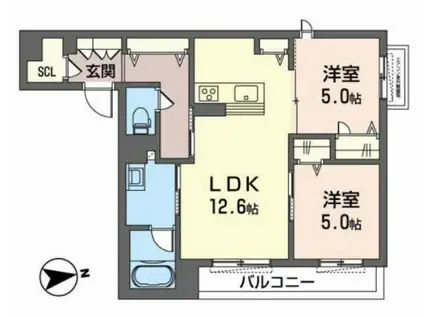 コンスタンミリエ(2LDK/3階)の間取り写真