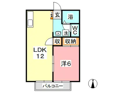 グランヂャハウス(1LDK/1階)の間取り写真