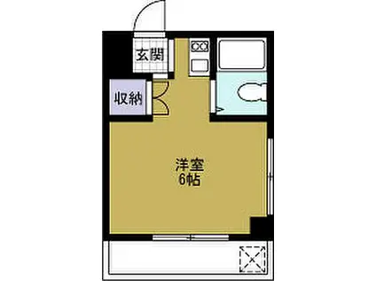 ピア弁天(ワンルーム/4階)の間取り写真