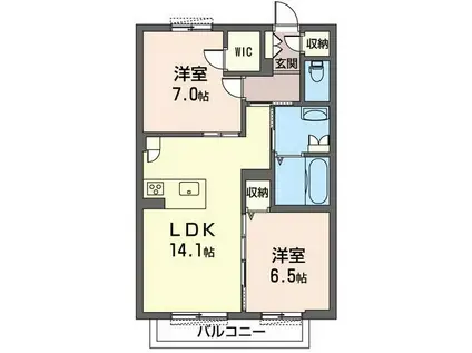 ESPOIR桜(2LDK/2階)の間取り写真