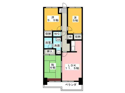 カーサエストゥペンダ(3LDK/5階)の間取り写真