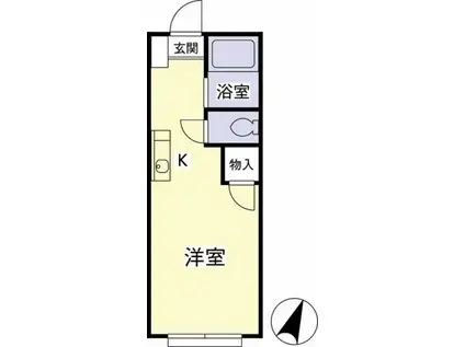 サンハイム東橋本(ワンルーム/2階)の間取り写真