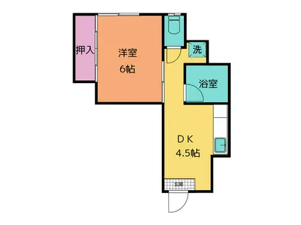 川向井アパート(1DK/2階)の間取り写真