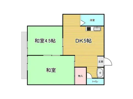 西村マンション(2DK/1階)の間取り写真