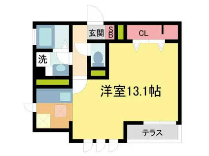 プレミール甲子園(ワンルーム/1階)の間取り写真