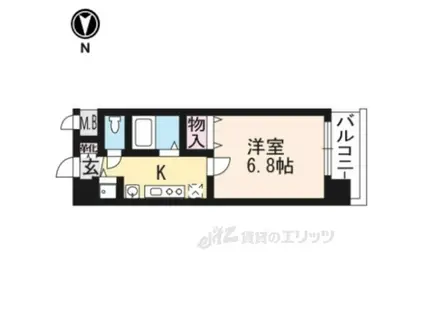 プレサンス京都三条響洛(1K/3階)の間取り写真