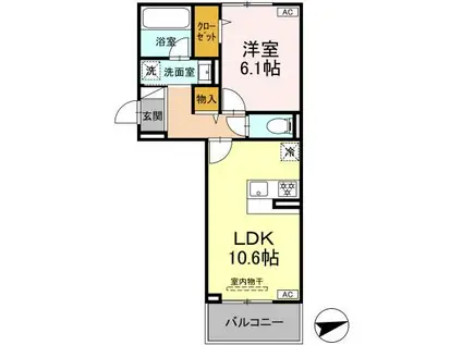 D-ROOM上之園(1LDK/3階)の間取り写真