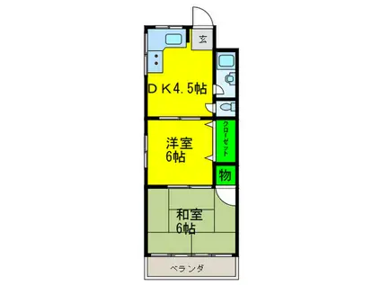メゾン阪南(2DK/4階)の間取り写真