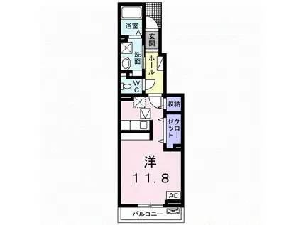 IS・PLACE I(ワンルーム/1階)の間取り写真