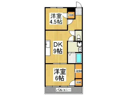 ヤマシタビル(2DK/3階)の間取り写真