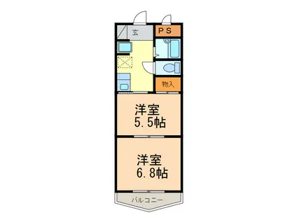 ファミール明定(2K/2階)の間取り写真