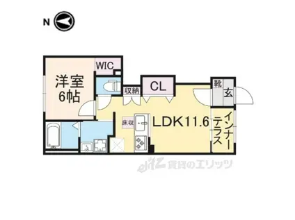 長尾元町6丁目アパート(1LDK/1階)の間取り写真