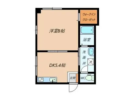 フェリオ眞野(1DK/1階)の間取り写真