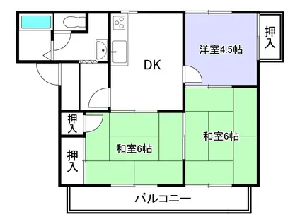 シャンポールT(3DK/2階)の間取り写真