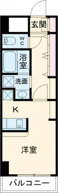 高砂ハイツ1(ワンルーム/2階)の間取り写真