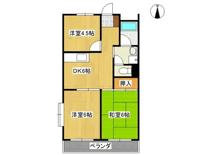 ピアパープル(3DK/2階)の間取り写真