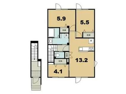 BELLMINET(3LDK/2階)の間取り写真