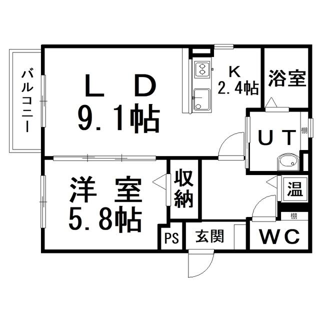 メゾンルミエール(1LDK/4階)の間取り写真