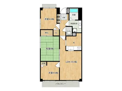 ロイヤル・レザン(3LDK/1階)の間取り写真