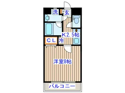 チュアリーヒルズⅠ(1K/2階)の間取り写真