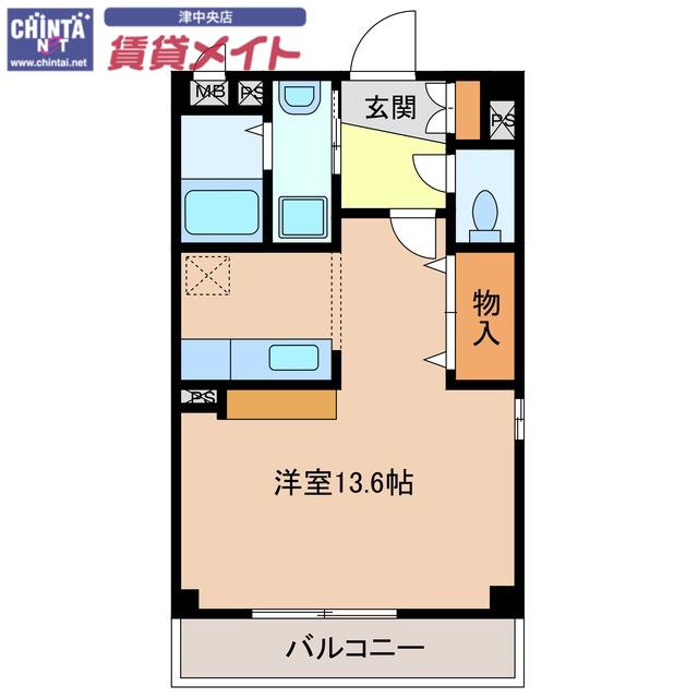 栄町パレス(ワンルーム/1階)の間取り写真