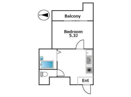 シティコート二宮(1K/6階)の間取り写真