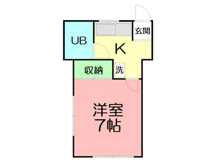 スチューデントコンドミニアム(1K/1階)の間取り写真