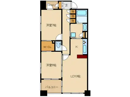 アトリア新大阪(2LDK/2階)の間取り写真