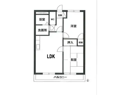 サンライズ末広(2LDK/2階)の間取り写真