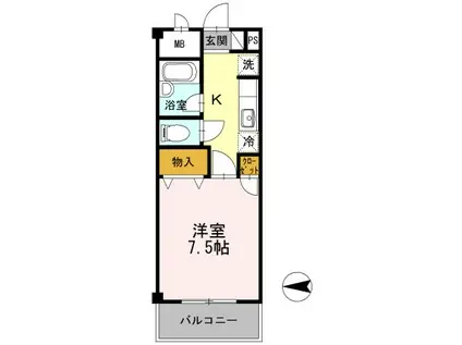 サマービレッジ(1K/3階)の間取り写真