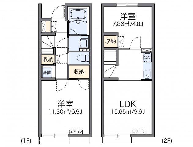 レオネクストブルーゼファー(2LDK/1階)の間取り写真