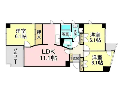 ダヴィンチV(3LDK/1階)の間取り写真