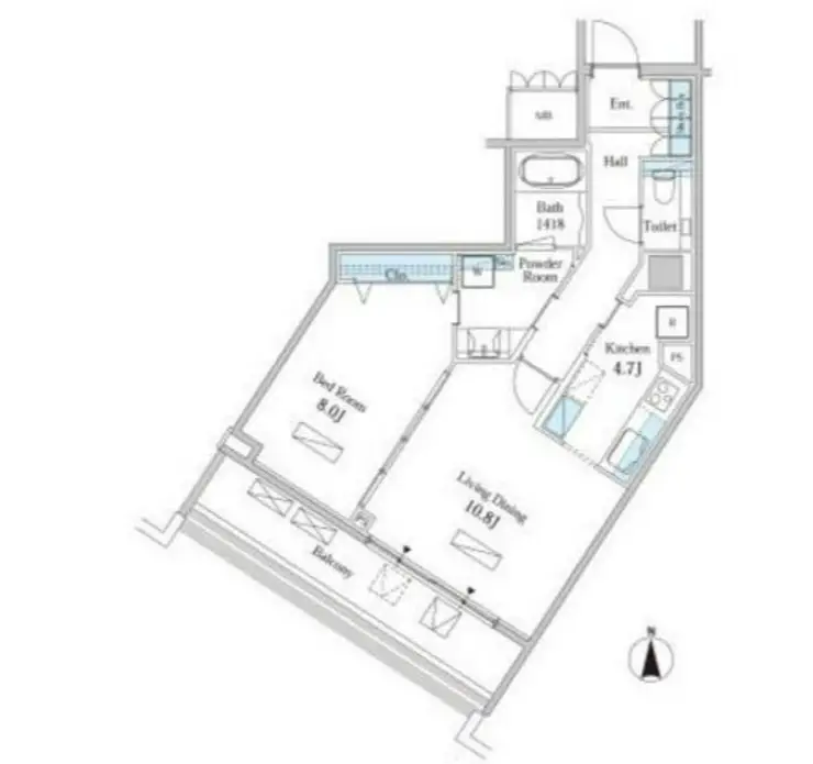 モメント汐留 17階階 間取り