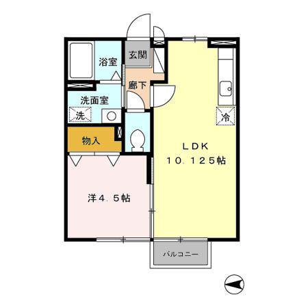 ボナール メゾン(1LDK/2階)の間取り写真