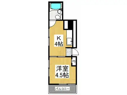 グレイスマンション(1K/3階)の間取り写真