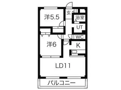 プレジール・マ・メゾン(2LDK/2階)の間取り写真