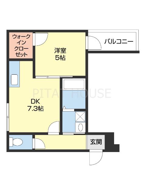 フジパレス城北III番館(1DK/2階)の間取り写真