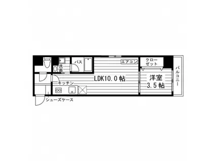 エクセラン仙台(1LDK/10階)の間取り写真