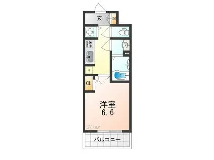 S-RESIDENCE堺湊駅前AZURE(1K/2階)の間取り写真