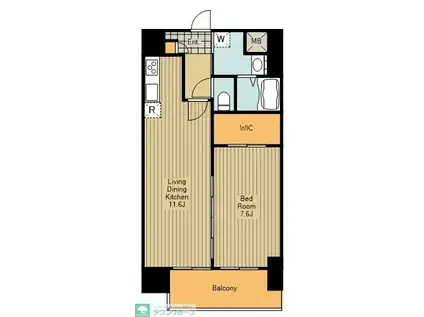 プライムコート立川(1LDK/14階)の間取り写真