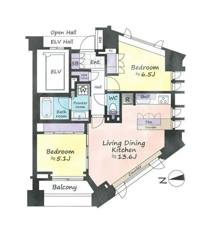 ザ・パークハウス代官山レジデンス 6階階 間取り