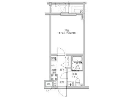 LUMEED飯田橋(1K/3階)の間取り写真
